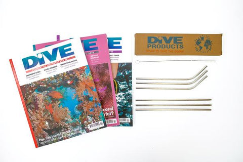 DIVE magazines flagship product - a 12-month subscription to both the Print and Digital issues of DIVE magazine. Plus we will send a set of six reusable stainless steel straws with a cleaner worth £6.99. Total package worth £29.98 - but you will only be billed £22.99